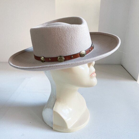 Vintage Missouri Largest Western Store Light Beige Wool Felt Hat S - Picture 4 of 7